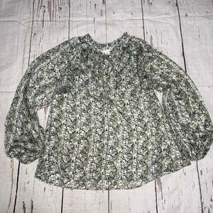 H&M Floral Balloon Sleeve Blouse Size XL